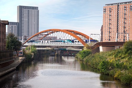 Ordsall Chord with train CGI