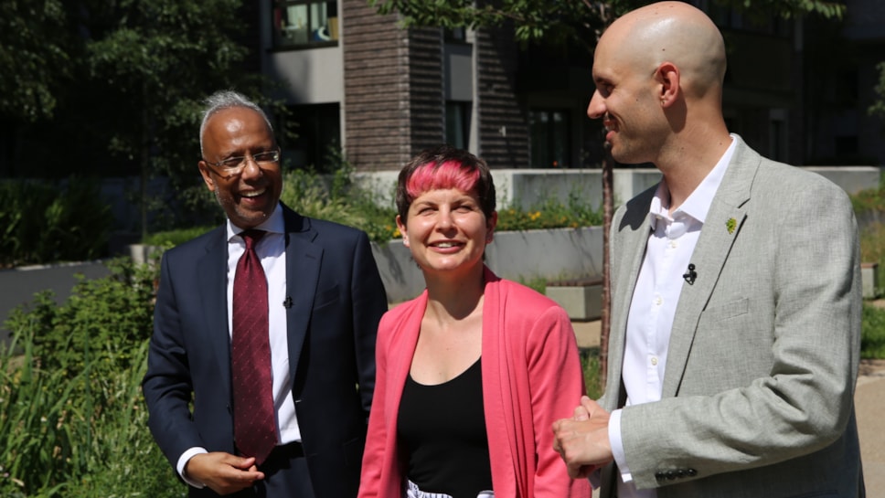 Mayor Garbett with mayors of Lewisham and Tower Hamlets