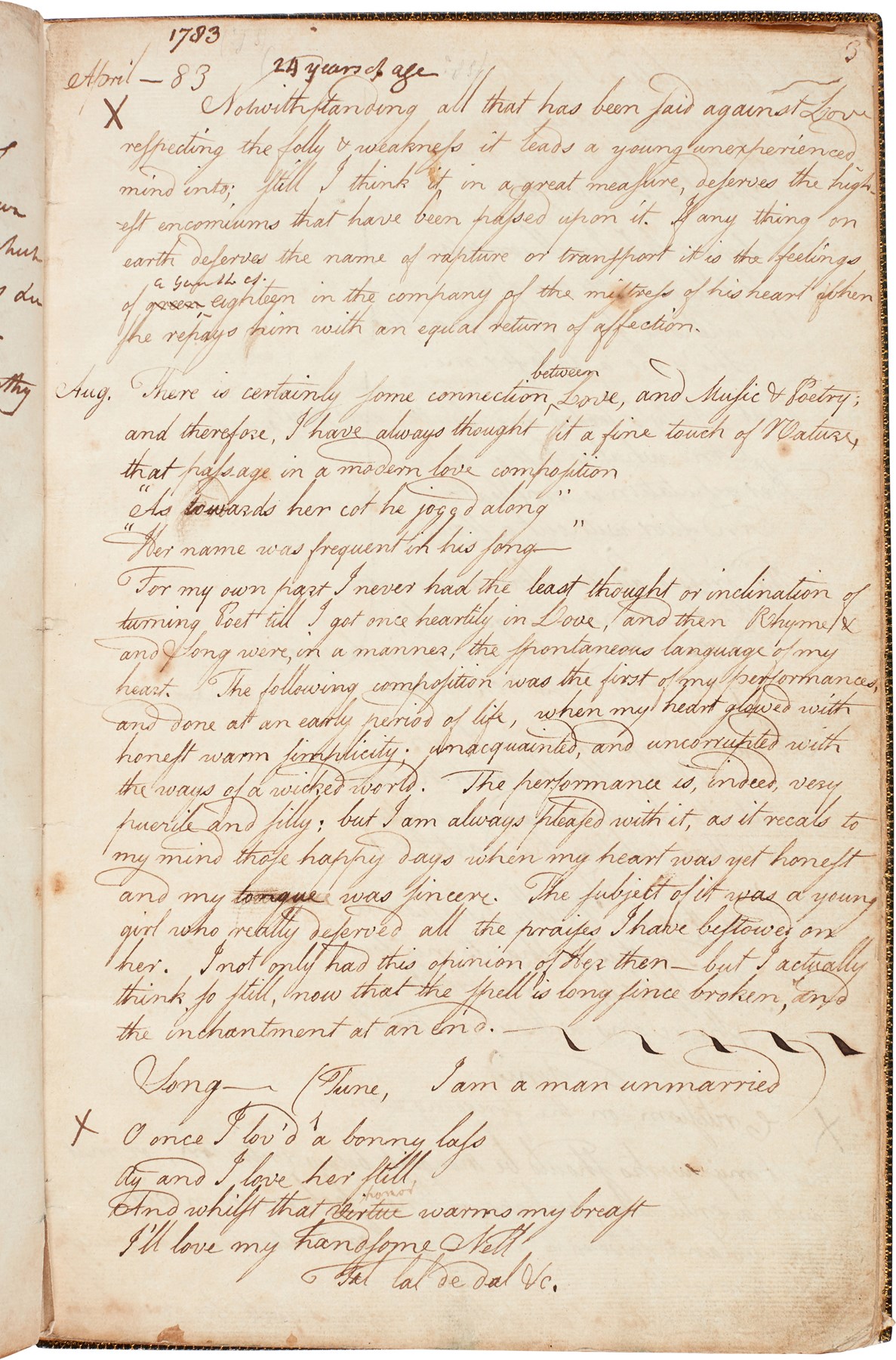 Robert Burns, First Commonplace Book. Credit: Courtesy of Sotheby's