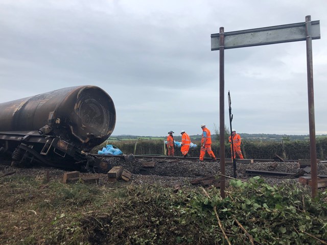 The recovery after the freight derailment in Llangennech continues