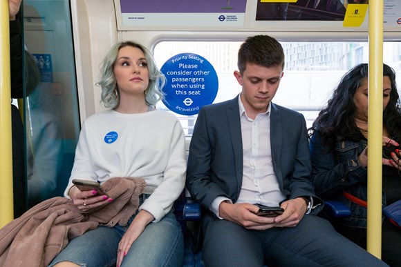 TfL Press Release - Transport for London launches ‘Priority Seating Week’ to mark first anniversary of the ‘Please Offer Me A Seat’ badge: TfL Image: Priority Seating Week - Alice Ella - Singer/songwriter who has M.E. copyright Transport for London