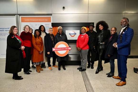 TfL Image - Mayor Sadiq Khan with Windrush representatives At London Overground naming