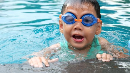 Child in swimming pool