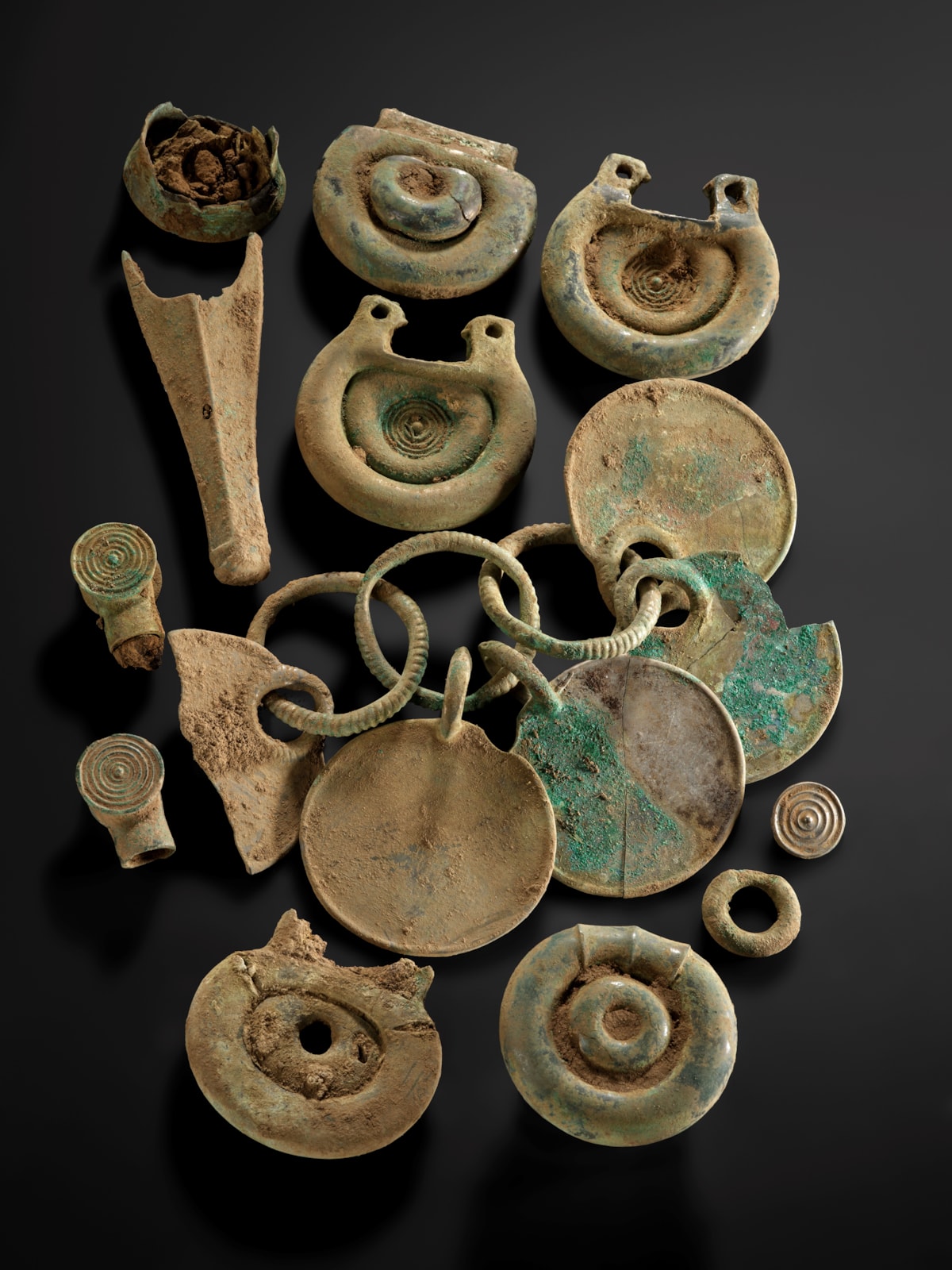 06. A selection of Bronze Age bronze objects from the Peebles Hoard. Image © National Museums Scotland