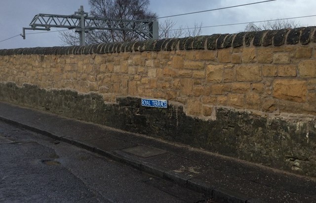 Royal Terrrace railway boundary wall raised in Linlithgow