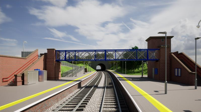 Artist's impression of Ludlow station footbridge: Artist's impression of Ludlow station footbridge