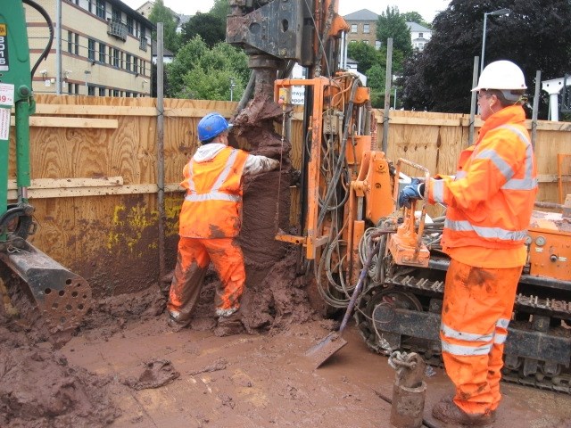 Engineers getting materials ready for new station