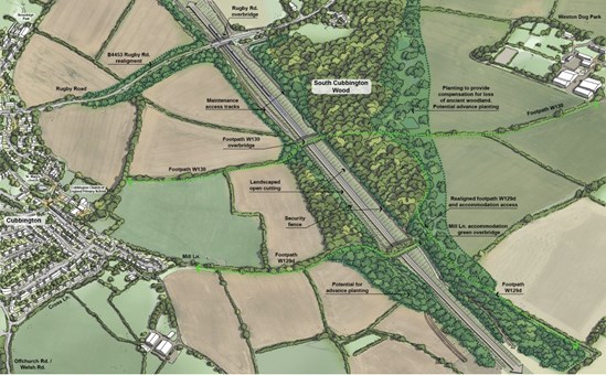 Updated HS2 designs for Cubbington set to deliver big environmental benefits for local area: Cubbington Cutting and Green Bridges