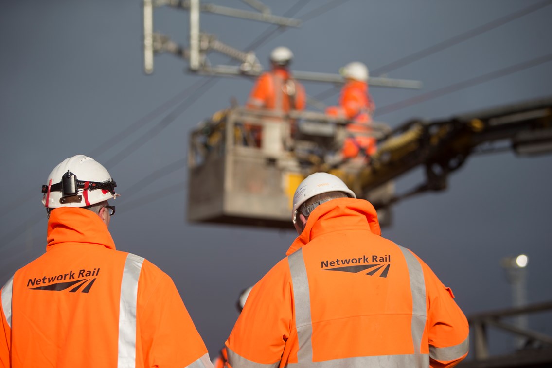Check before you travel this Easter as investment in the railway continues: Previous overhead line electrical work