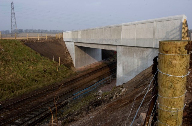 Carseview 3: The new bridge provides an improved road alignment for motorists and increases the clearance below for future electrification of the line.