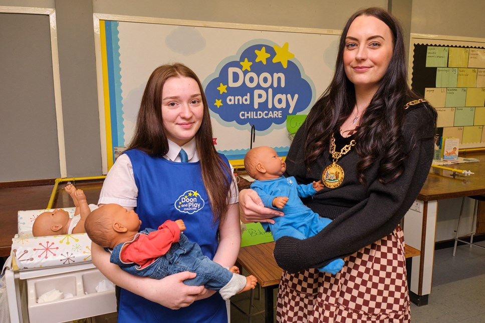 Childcare training with electronic babies