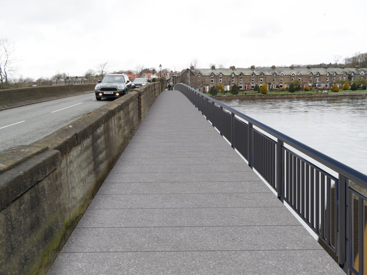 Otley footbridge new footway visualisation