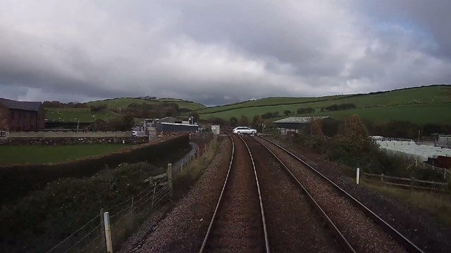 Train CCTV films car seconds away from collision on level crossing: Barrow-in-Furness level crossing near miss November 2021