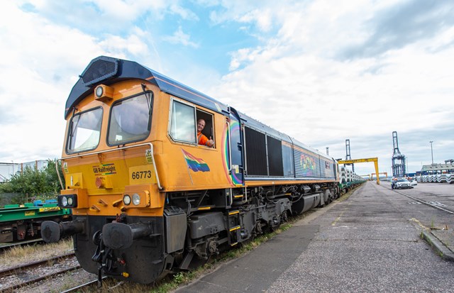 GBRf HS2 tunnel segment train at Thamesport