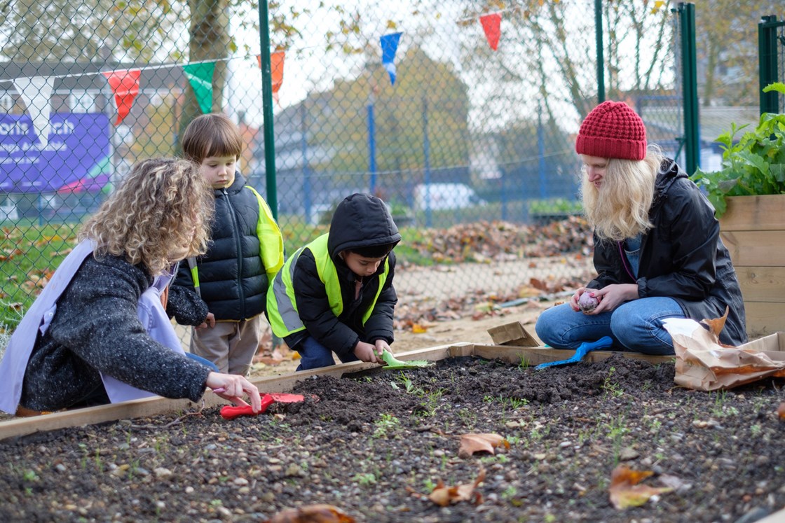 Castlehaven Park November 2019: Castlehaven Park, horticulture hub, HS2 Community Environment Fund, HS2 Business and Local Economy Fund, CEF, BLEF, community engagement, Camden, London, Groundwork