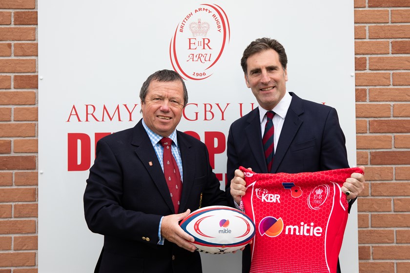 Mitie has announced sponsorship deal with the Army Rugby Union. Pictured (L-R): Chris Fowke, Chief Operating Officer at ARU and Charles Antelme, Head of Defence at Mitie.