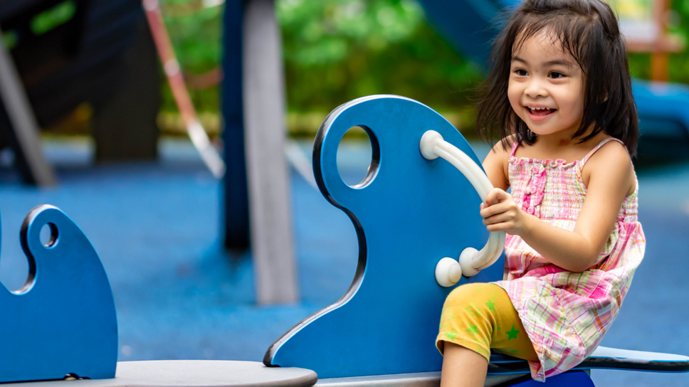 Girl in play area