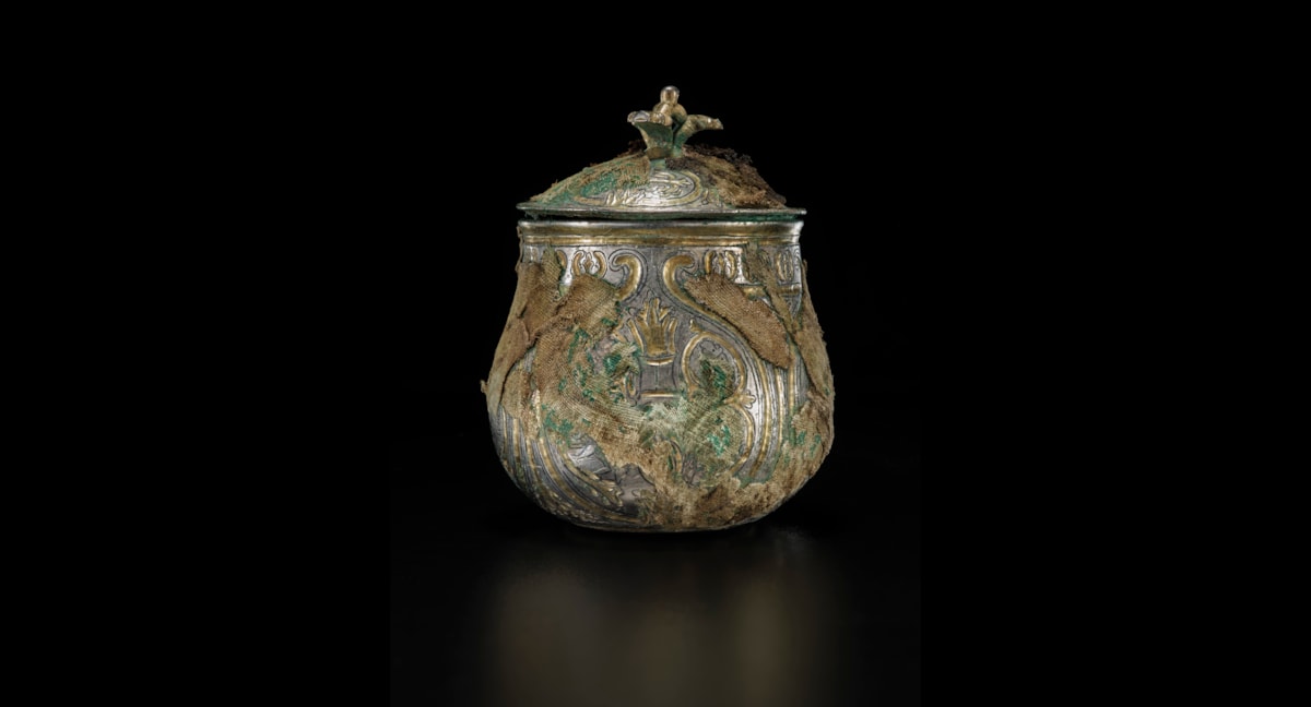 The lidded vessel from the Galloway Hoard. Image © National Museums Scotland only added width