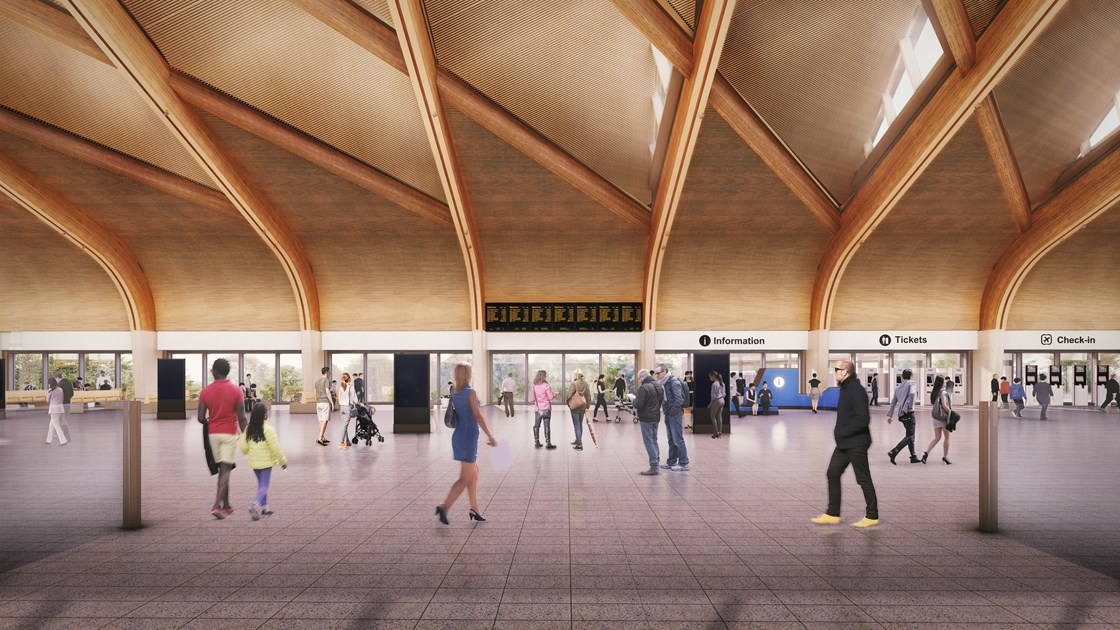 HS2 Interchange Station interior view: Credit: HS2 Ltd