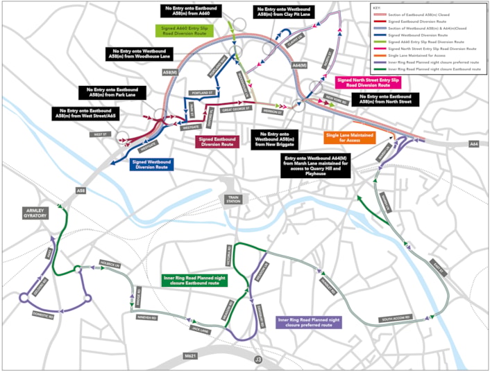 Leeds Inner Ring Road Woodhouse lane section diversions: Leeds Inner Ring Road Woodhouse lane section diversions