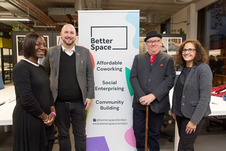Cllr Valerie Bossman-Quarshie, Matt Nathan and Phil Graham join Cllr Asima Shaikh at launch of Islington's Better Space affordable workspace