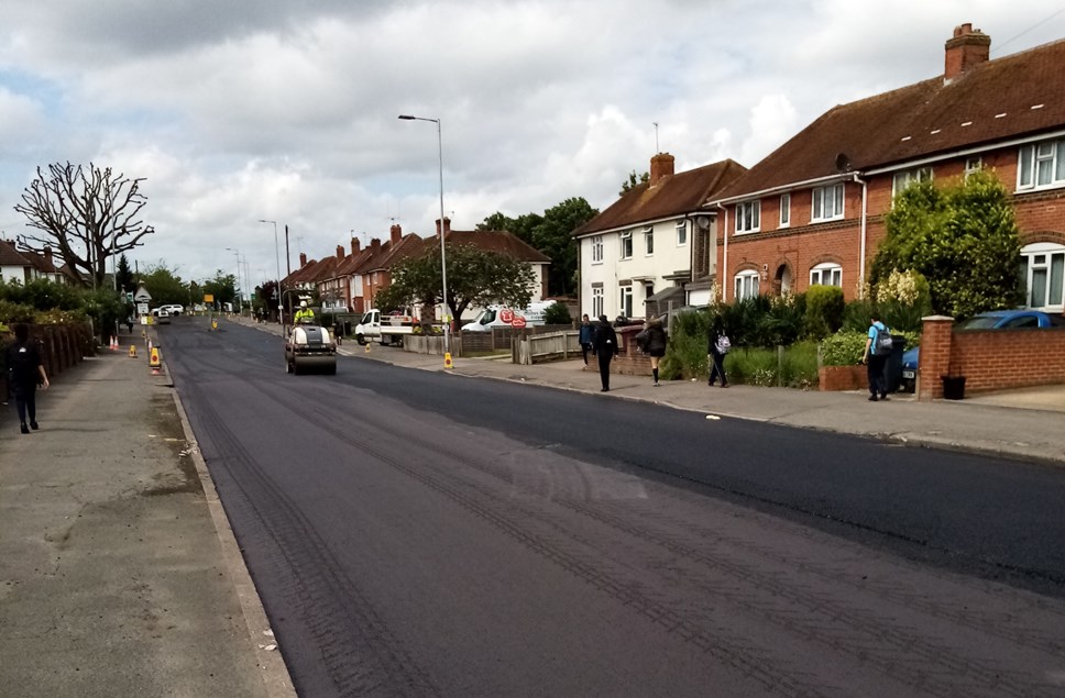 The new road surface on Northumberland Avenue, completed last summer and part of the Council's investment in improved roads