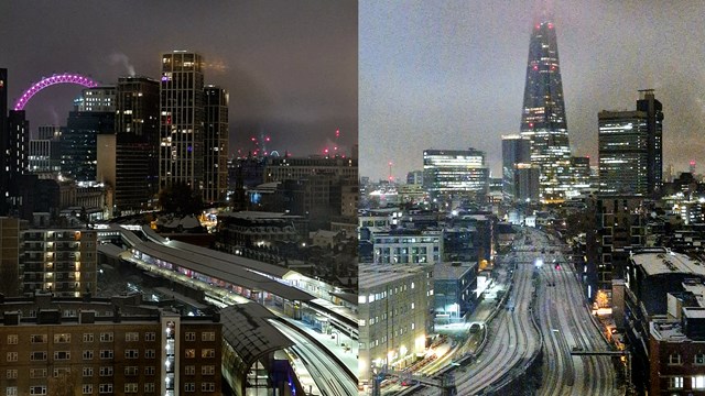 Snow on tracks in London Monday 12 December 2022