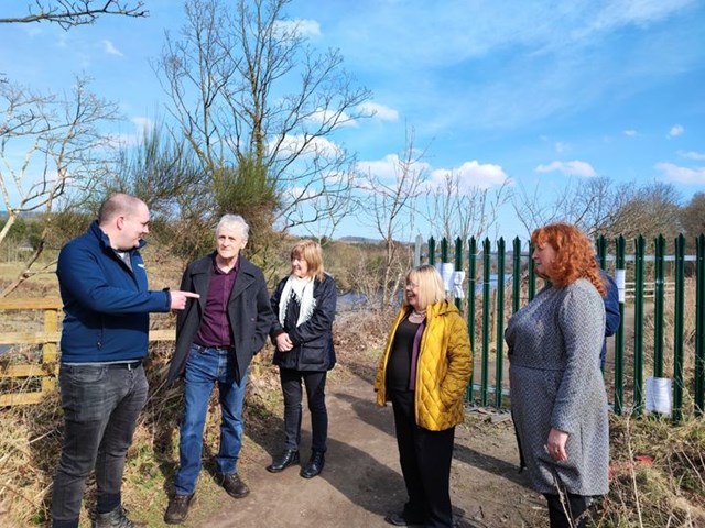 Liz Twist, MP for Blaydon, visiting the site on Keelman's Way footpath