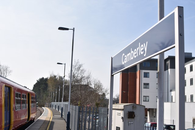 Longer platforms for longer trains: Network Rail completes Camberley station upgrades: Camberley station - 1