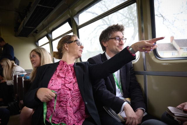 Helen Godwin, Mayor of the West of England, with Marcus Jones, route managing director for Network Rail's Western route: Helen Godwin, Mayor of the West of England, with Marcus Jones, route managing director for Network Rail's Western route