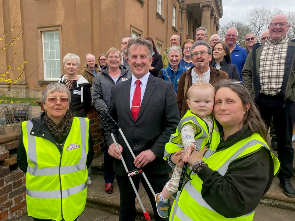 Left to right volunteer June McAuliffe, councillor Steve Clark, and volunteer Donna Haddock with 16 month old Cooper Flurry-Haddock