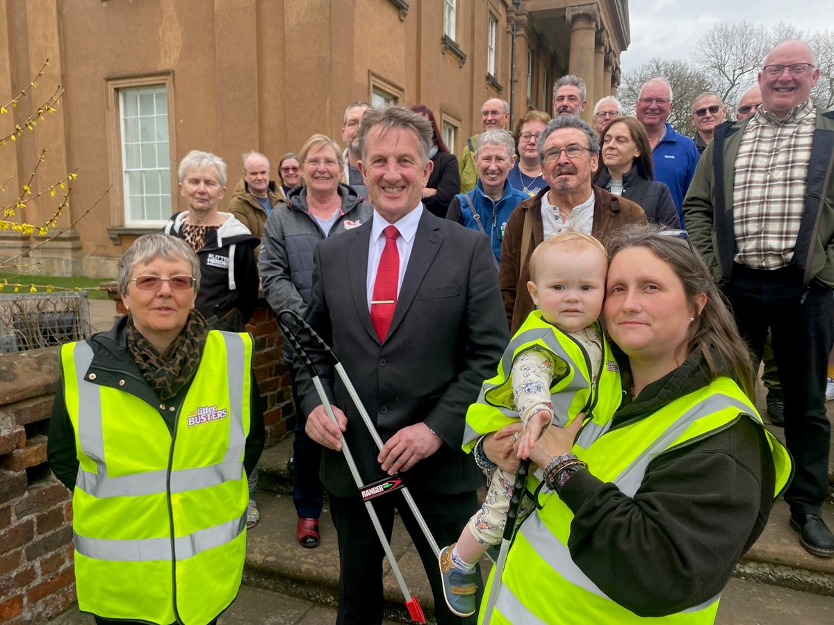 Left to right volunteer June McAuliffe, councillor Steve Clark, and volunteer Donna Haddock with 16 month old Cooper Flurry-Haddock