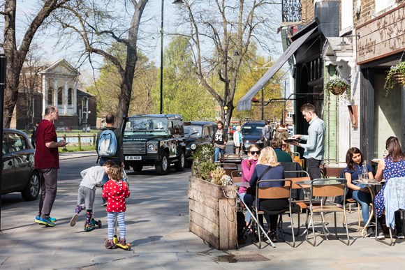 TfL Press Release - New research shows getting more people walking and cycling could help save our high streets: TfL image - Clapham Old Town 02
