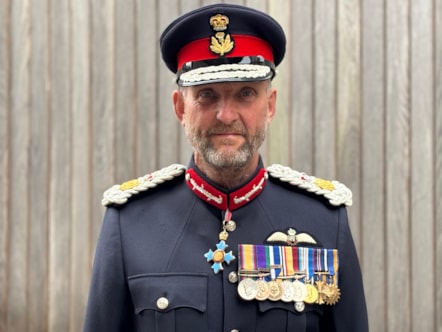 Lord Lieutenant of Moray Alistair Monkman CBE plain background