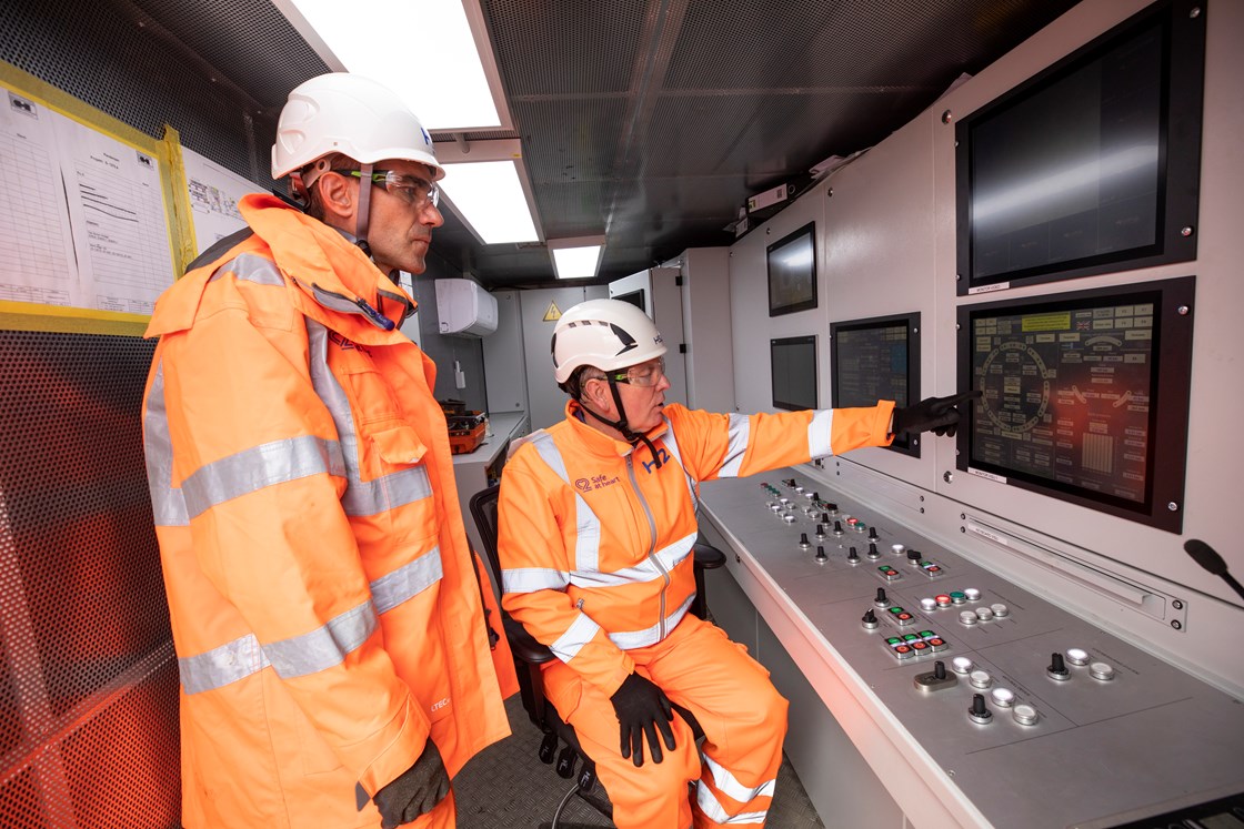 TBM Caroline starts her 5 mile journey under London-11: L-R, Michael Greiner, Head of Tunneling, Skanska Costain STRABAG JV, Mike Lyons, Civils Delivery Director, HS2 Ltd