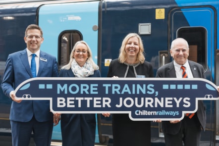 Richard Allan (Chiltern), Denise Wetton (Network Rail), Amanda Furlong (Arriva UK Trains), Rail Minister