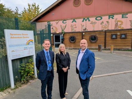 Out the front - Cllr Wayne Little (right) with Kevin Tranter and Jo Higgins from Dudley Academies Trust