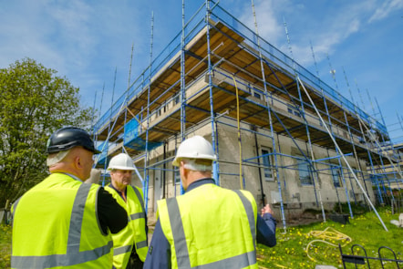 Viewing the external works underway