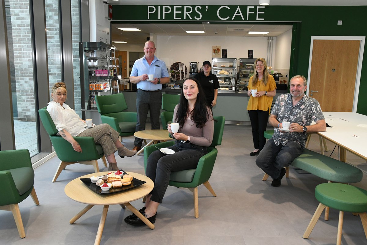 Cllr McMahon with Cllrs Leitch and Todd meeting the friendly team from Pipers' Cafe