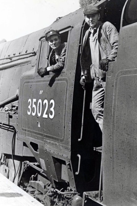 Alan Newman (pictured right), working a steam train in 1967. please credit Les Kent on use