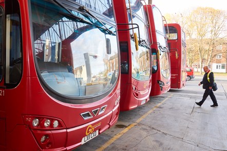 Buses at Go-Ahead's Bexleyheath depot in south-east London