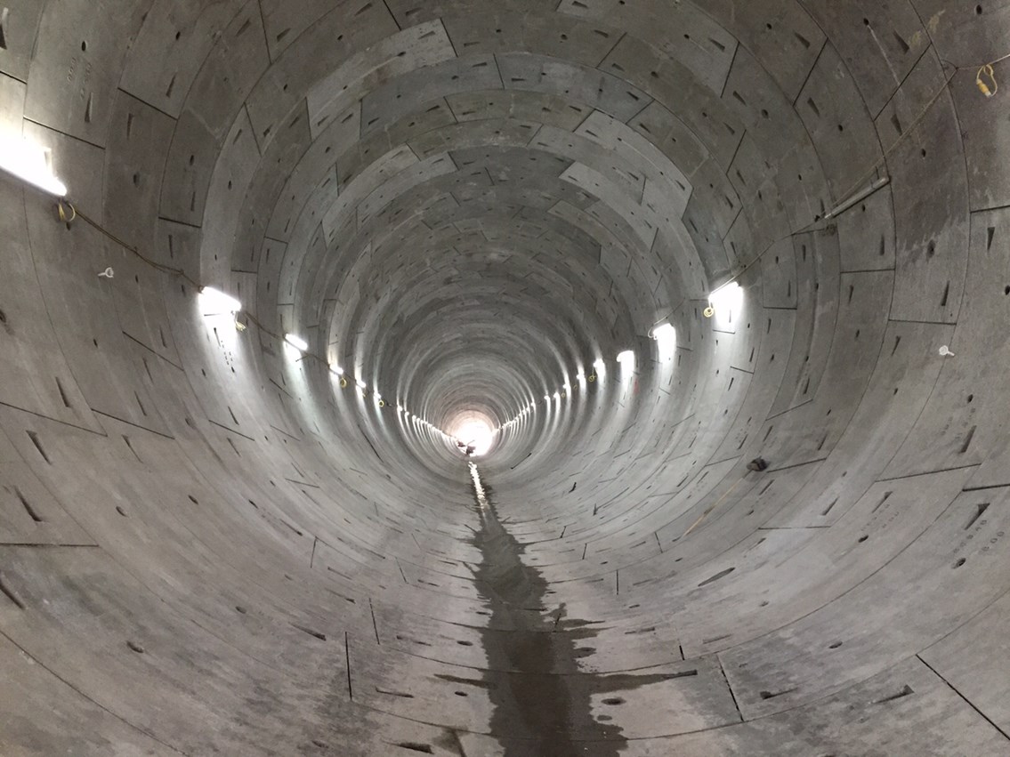 Farnworth Tunnel's completed concrete rings