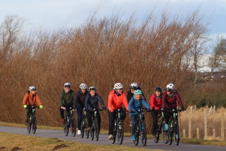 A group of cyclists from Moray's new Get on a Bike initiative test out their wheels.