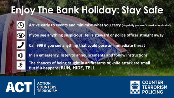 Counter Terrorism Policing urge public to stay safe this Bank Holiday weekend: Twitter-Tempate-CTP-BankHoliday
