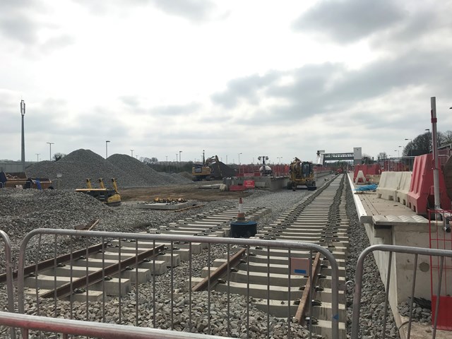 The countdown is on! Rail passengers urged to plan ahead with less than a month to go until major milestone in Midland Main Line Upgrade: Newly laid track at Market Harborough