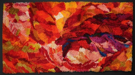 Rug entitled 'Tulip Petals', designed by Bernat Klein and manufactured by Fiedler Fabric, c. late 1960s - early 1970s. Image © National Museums Scotland