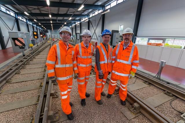 Larbert MP visit: left to right - Luke Graham MP, Martin Mina, Alan Brown MP and Ronnie Cowan MP