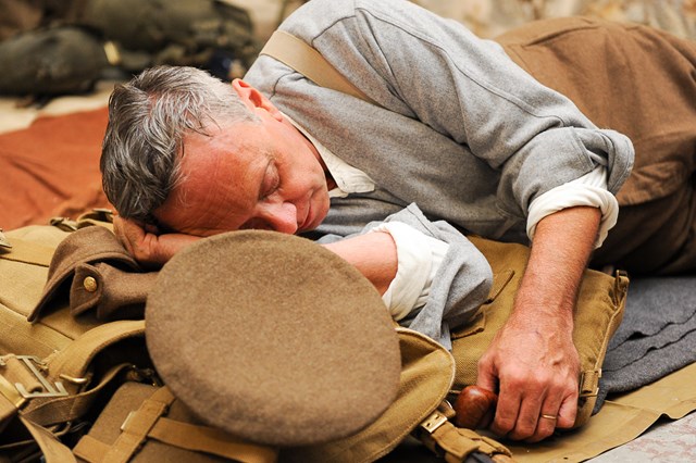 Khaki Chums stay overnight in a railway arch ahead of the launch of the rail industry's WW1 exhibition in Waterloo Station: Khaki Chums stay overnight in a railway arch ahead of the launch of the rail industry's WW1 exhibition in Waterloo Station