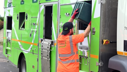 Ubico loading a recycling vehicle