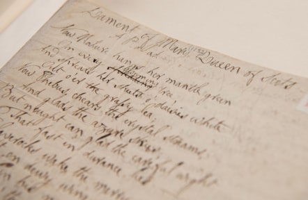 A close-up photo of a handwritten manuscript